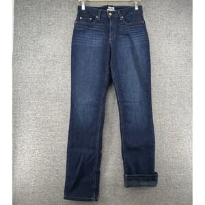 LL Bean Favorite Fit Flannel Lined Jeans Women Size 6 M/T Blue Denim